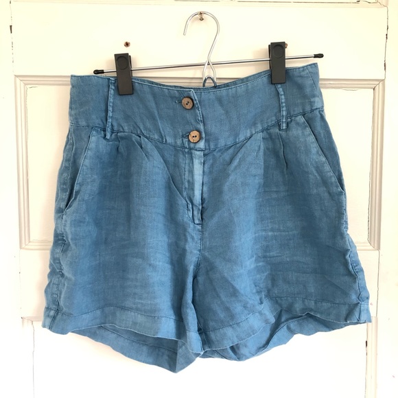 Artisan NY 100% Linen High Waisted Shorts - Picture 1 of 8